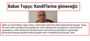 Bakan Yalçın Topçu: “PKK’yı Kandil’e Gömeceğiz”